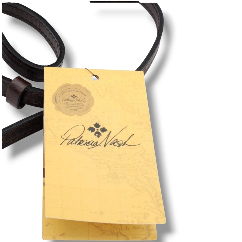 Patricia Nash Anniversary Scafati Crossbody Leopard Print Calf Hair Canteen Bag - Picture 5 of 6